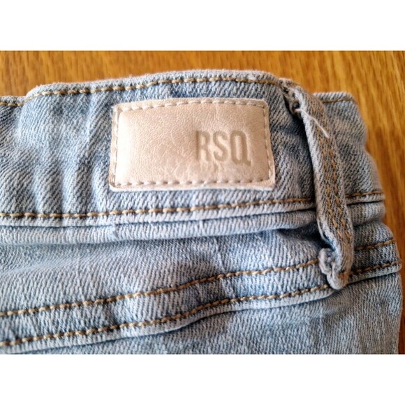 RSQ Jeans Womens Sexy Blue Wash Denim Shorts Sz 7 Cut Offs Distressed Mid Rise - Picture 5 of 5